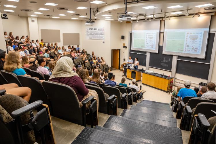 students in a lecture hall