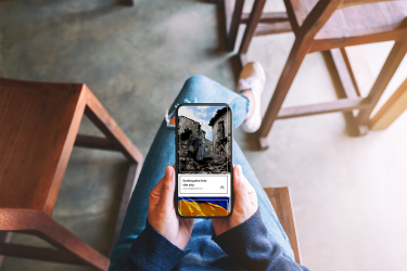 person looking at phone screen