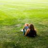 student on grass