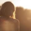 Woman at sunset