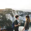 Two people talking