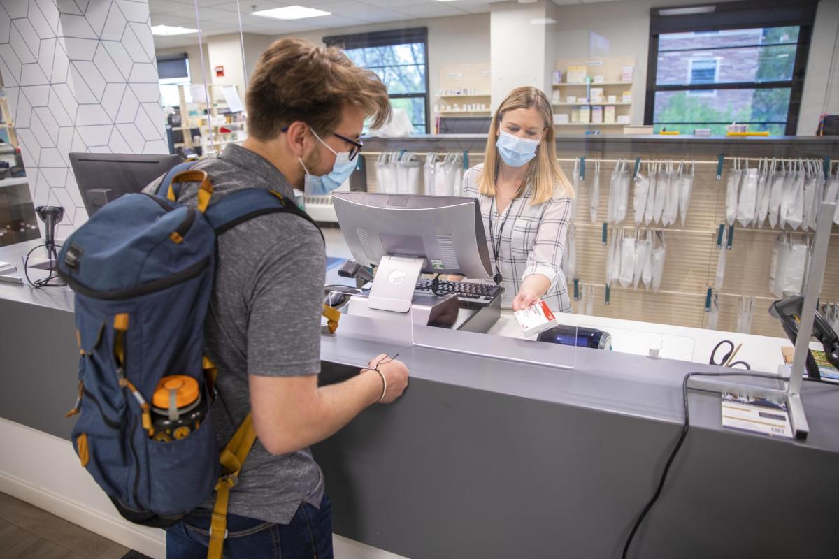 student at the pharmacy