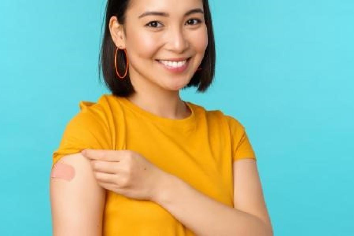 Woman with a bandaid