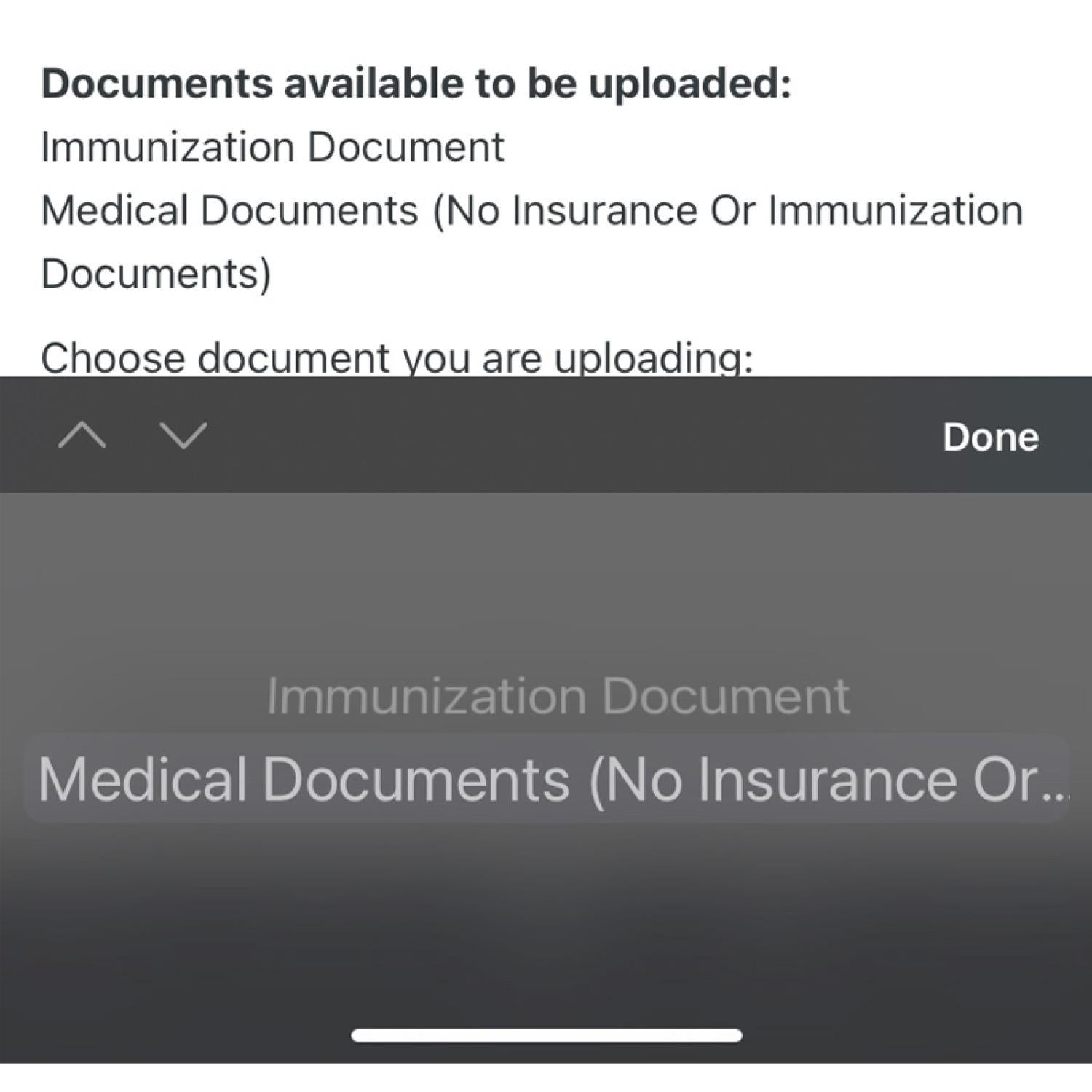drop down menu with the appropriate option highlighted