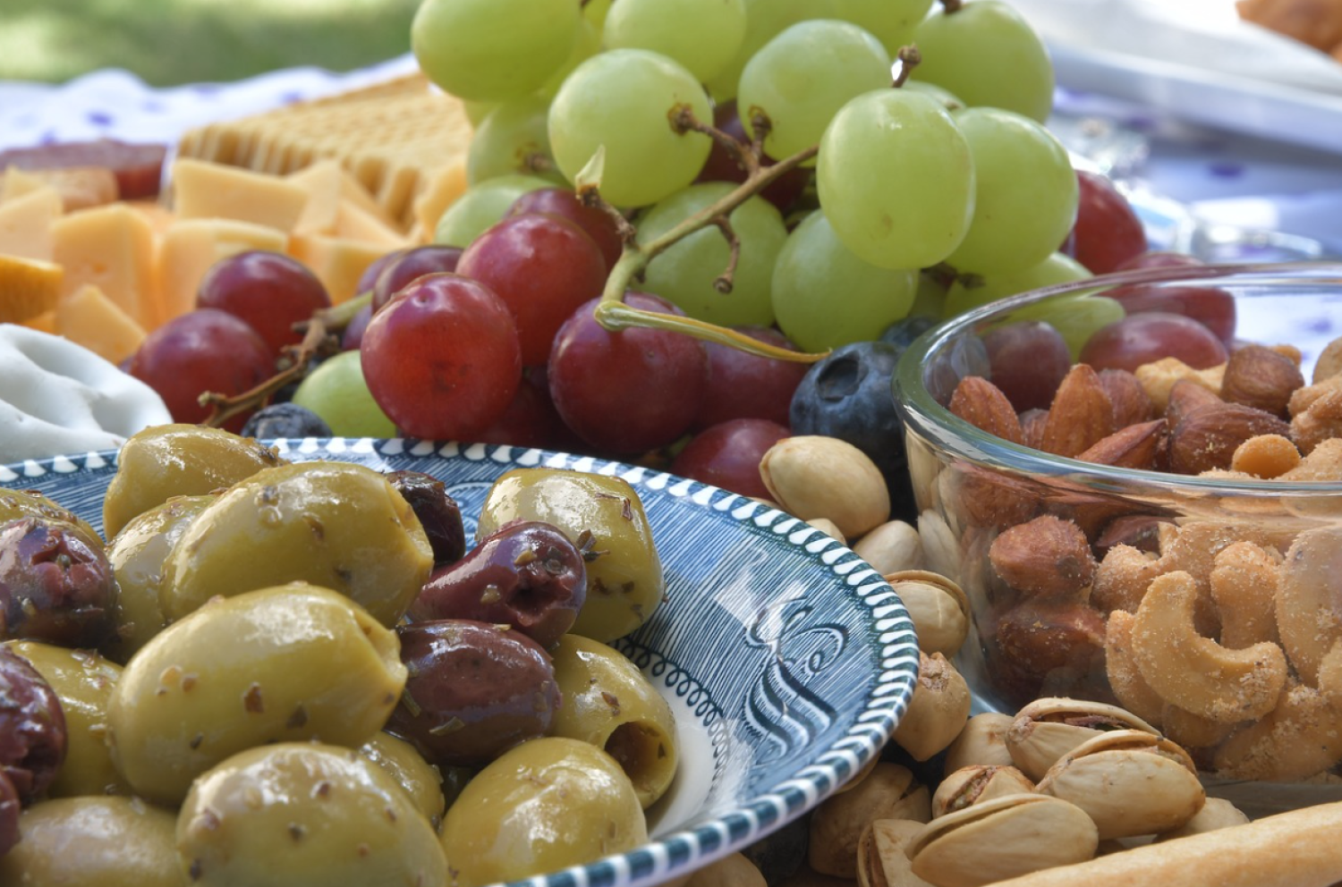 olives and grapes