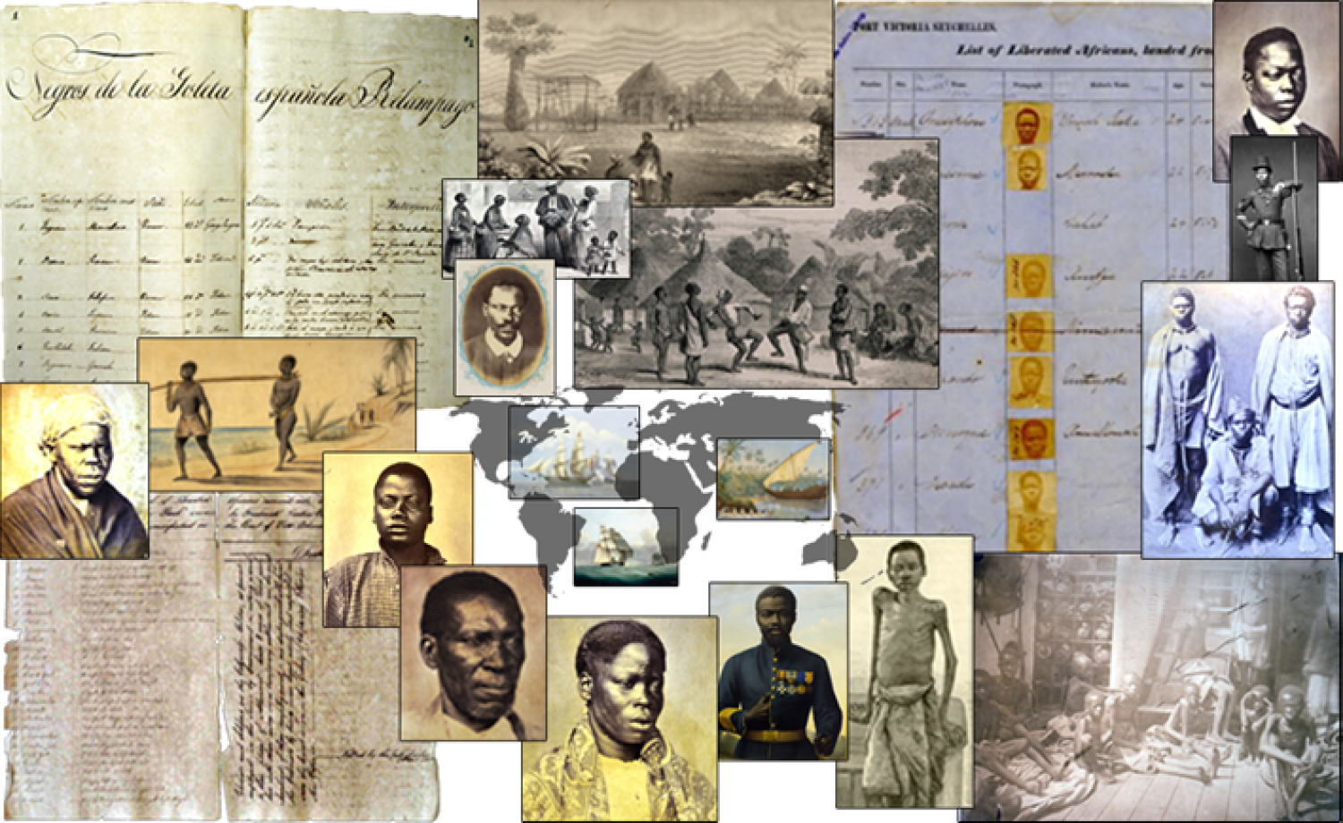 Collage of images of "Liberated Africans (liberatedafricans.org)