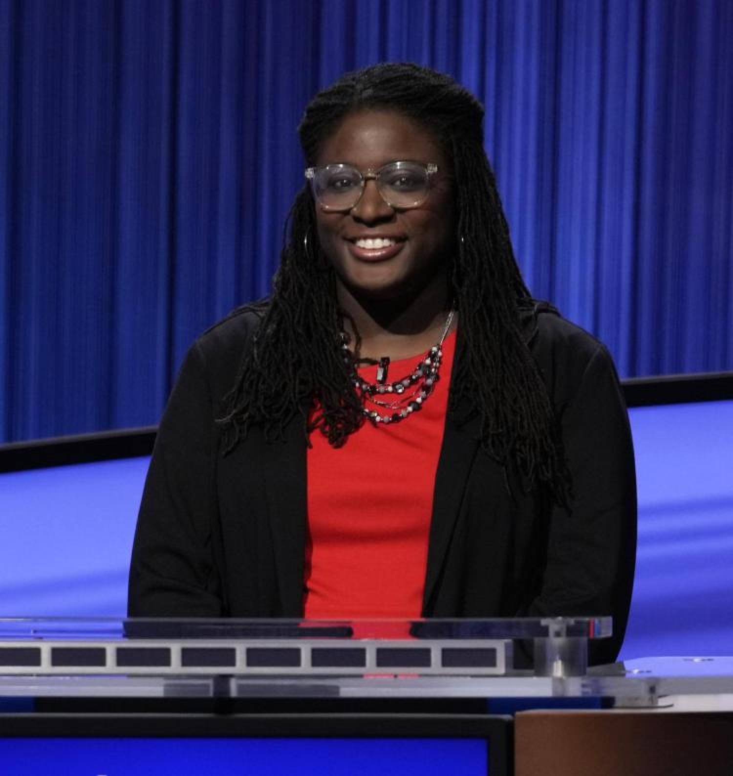 Ashleigh Lawrence-Sanders appearing on Jeopardy!, December 8, 2021