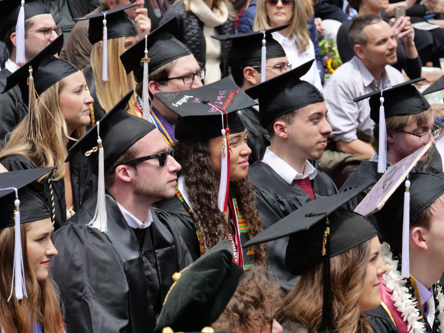 Students at graduation ceremony