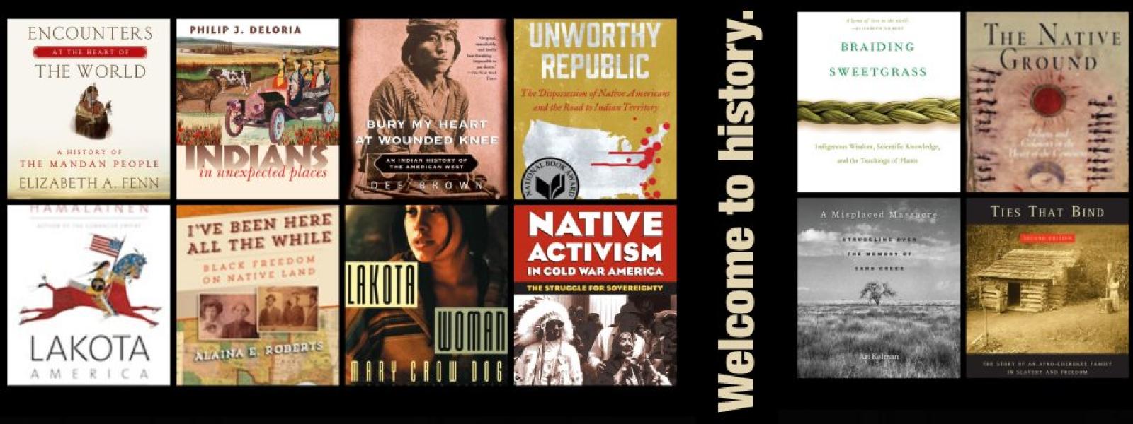 A photo of a variety of books on Native American heritage