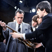 Paul McCartney (right) shows Ed Sullivan his guitar on Feb. 9, 1964. (Photo: Associated Press)