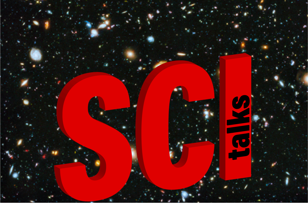 The Big Bang background with Sci Talks superimposed