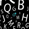 A collection of symbols, with a highlighted symbol for "male" in blue.