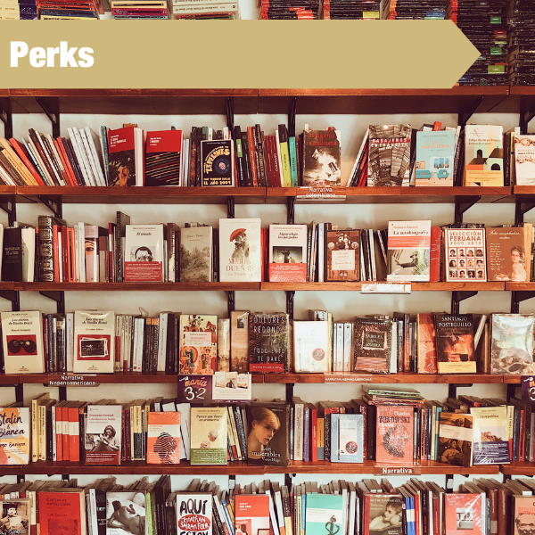 photo of library shelf full of books