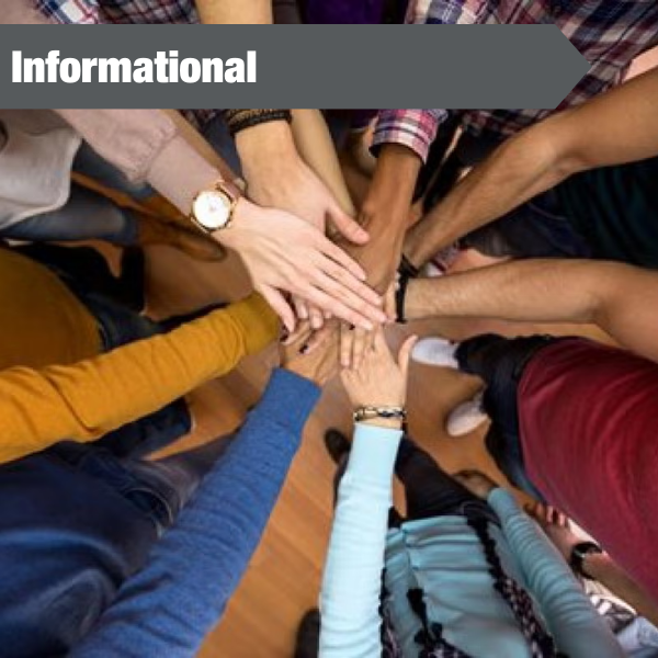 multiple hands reaching towards eachother in the center of a circle