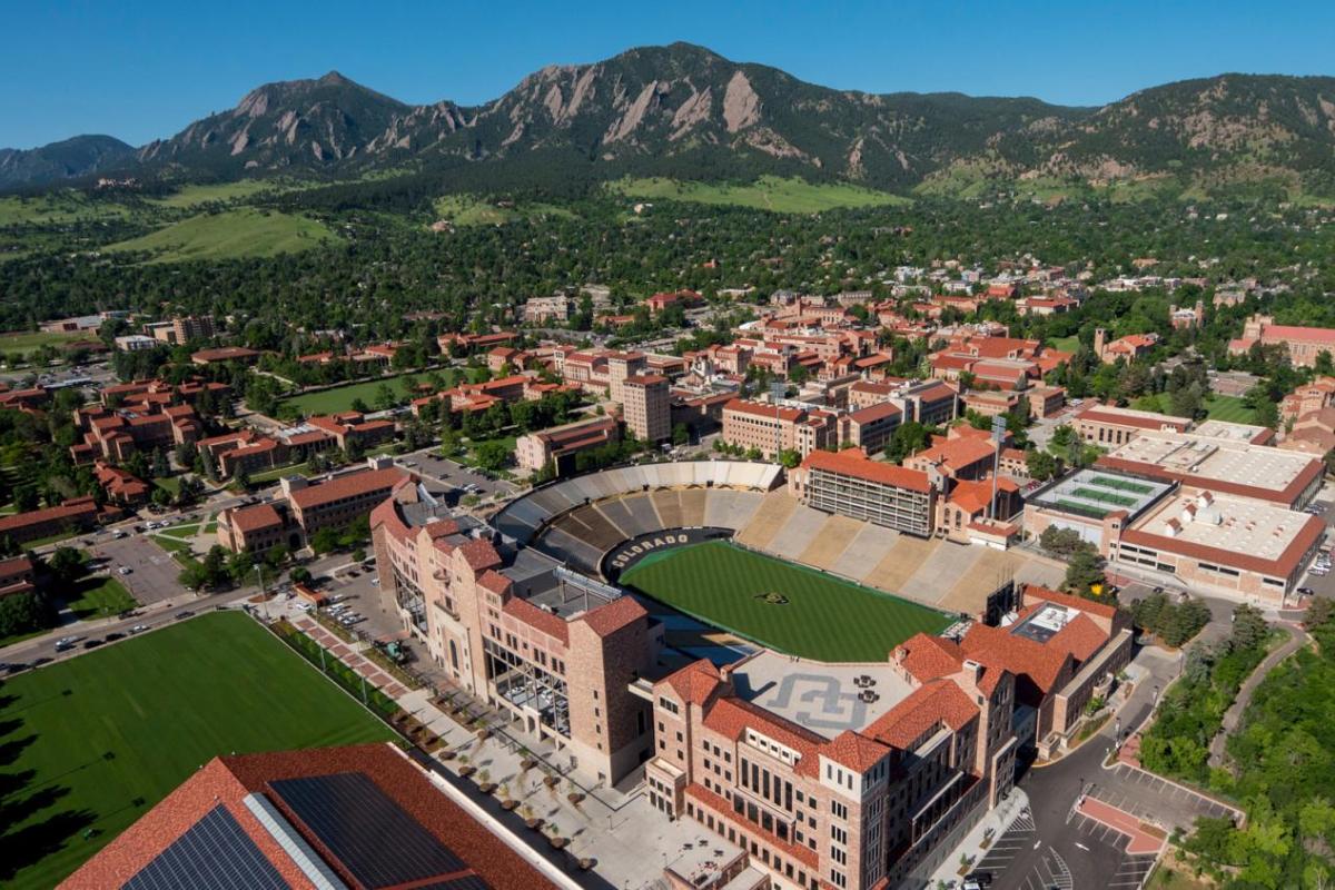 Aerial view of Folsom Field