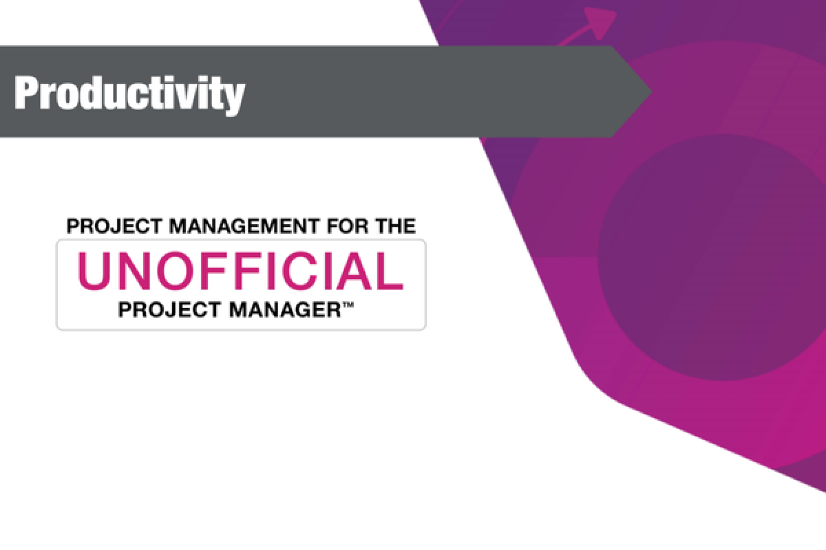 project management title page with productivity banner