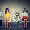 People and Robot waiting on interview