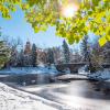 University Pond with snow