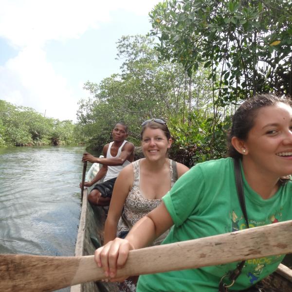 people in a boat on a river in nicaragua