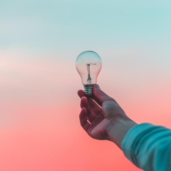 lightbulb sunset