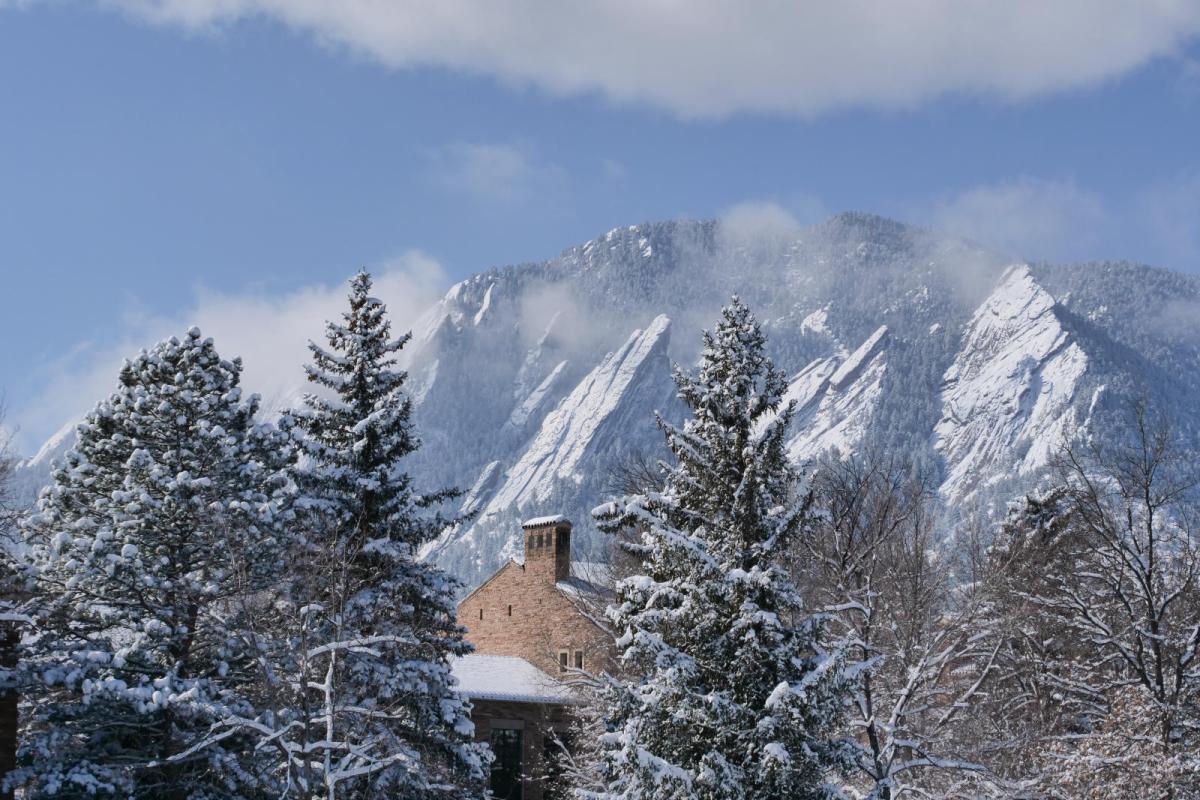 Winter scenic at the University of Colorado Boulder. Photo by Casey A. Cass University of Colorado