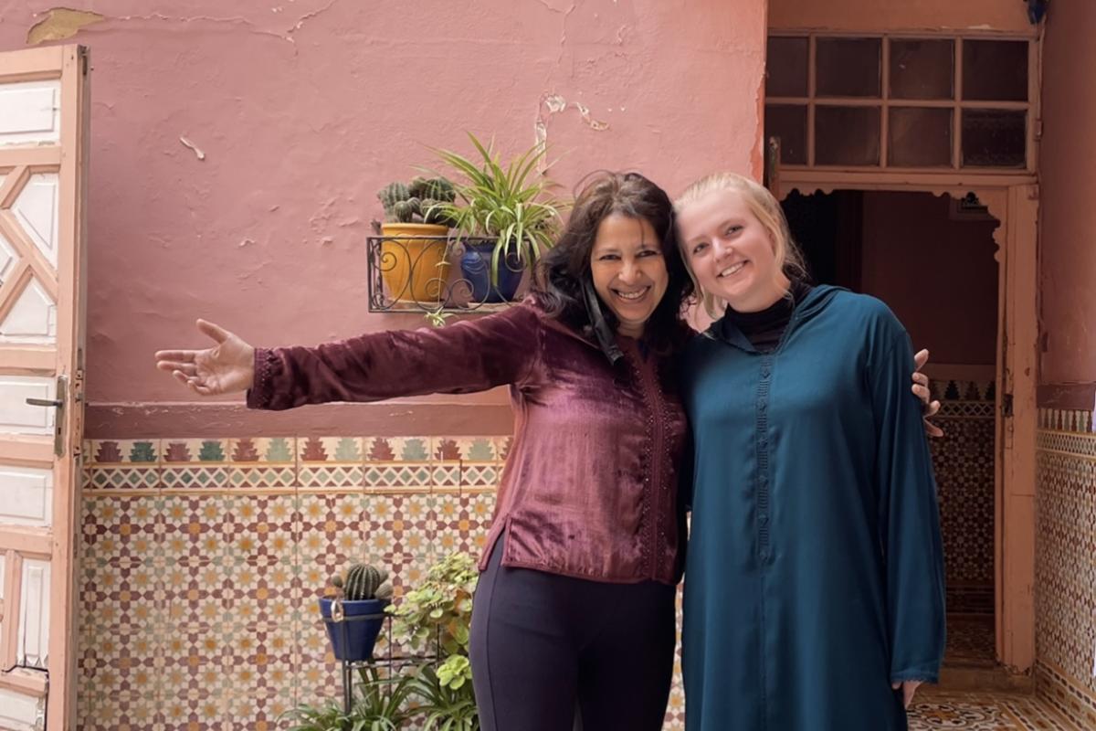iafs student with professor in Morocco