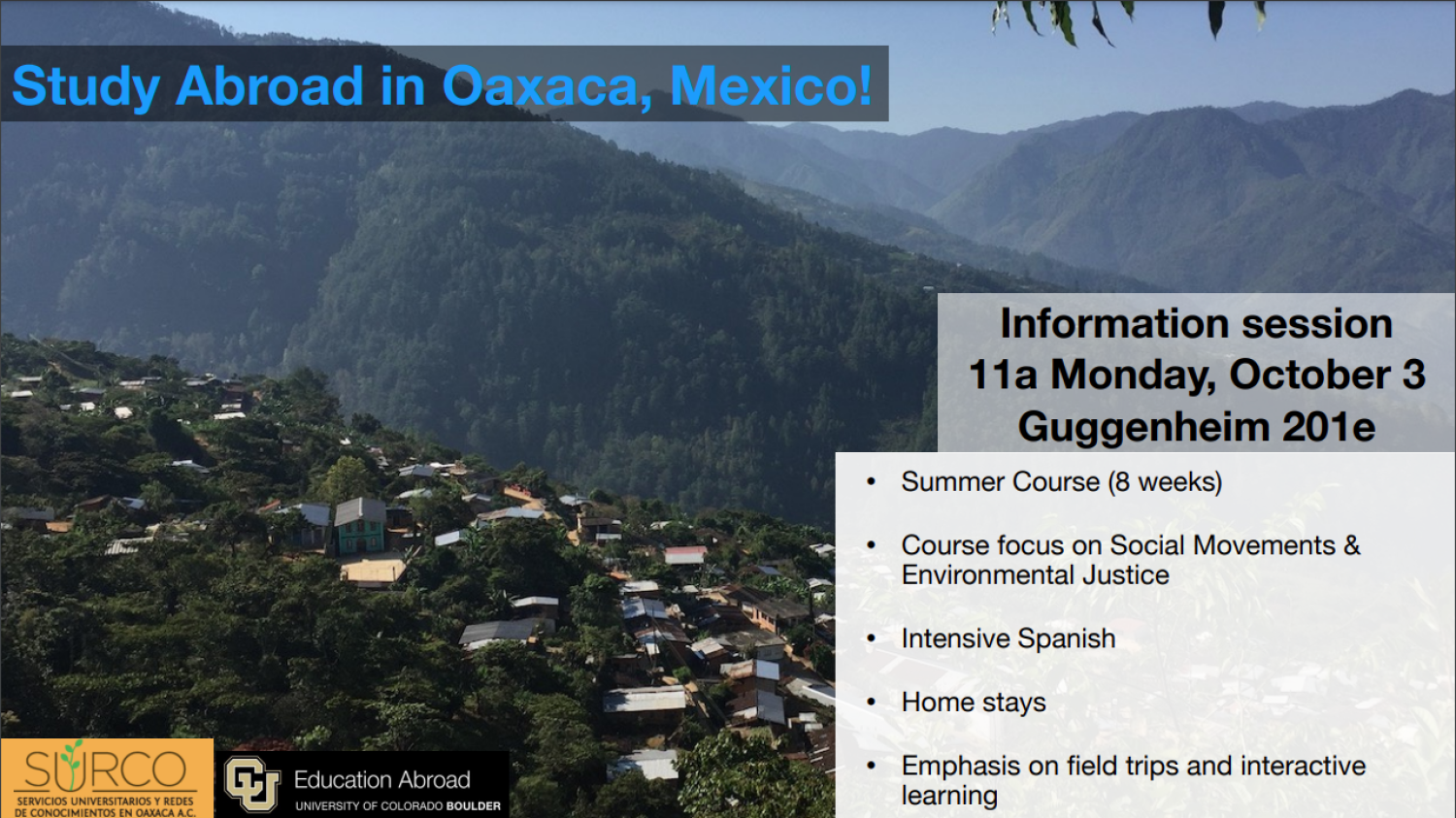 Information Session Flyer Details