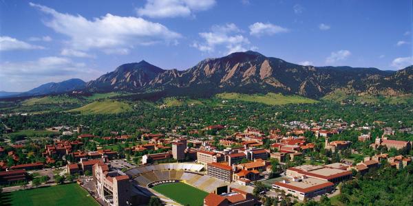 aerial view of cu boulder campus