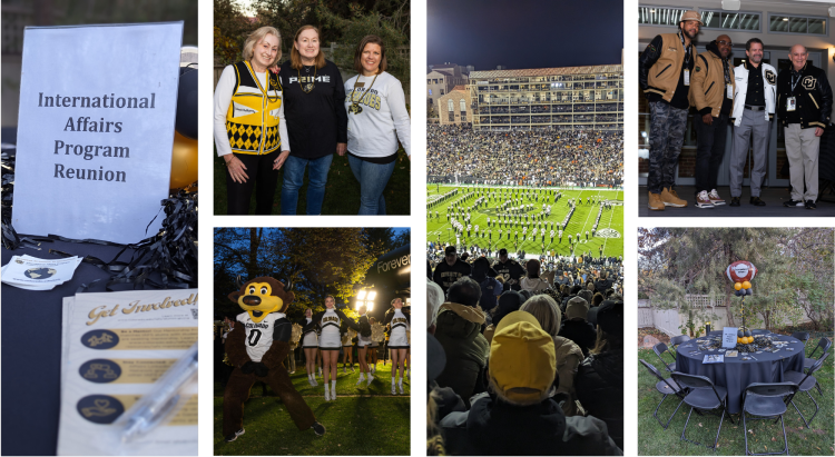 collage of photos taken at the first IAFS Homecoming Reunion tailgate