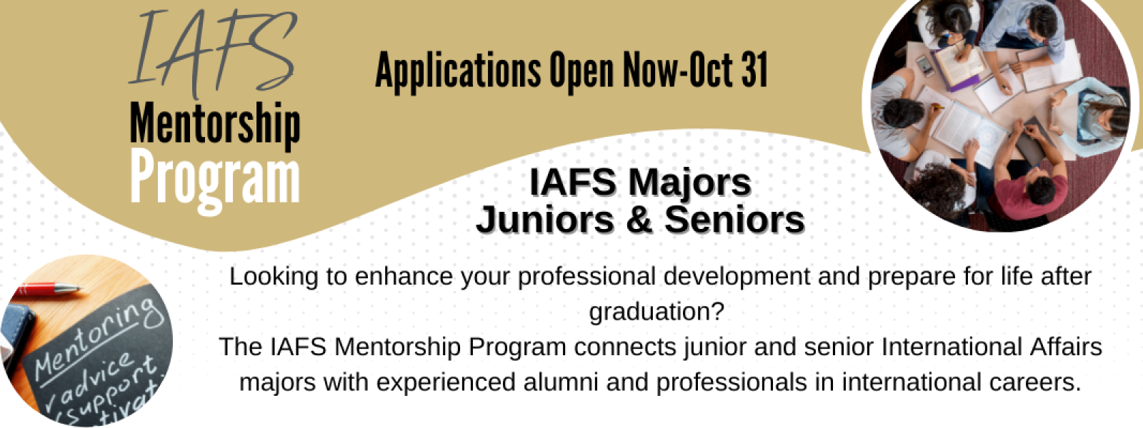 graphic with IAFS Mentorship program information