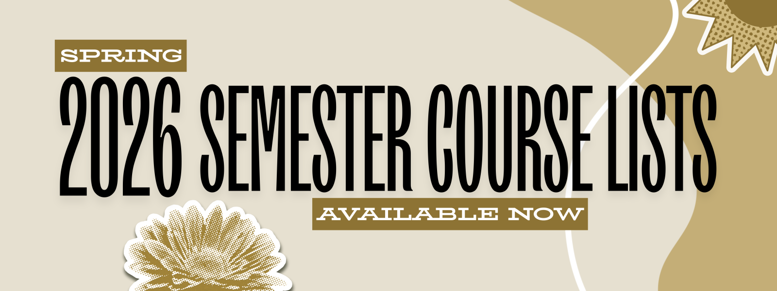 Spring 2026 Semester Course Lists Banner