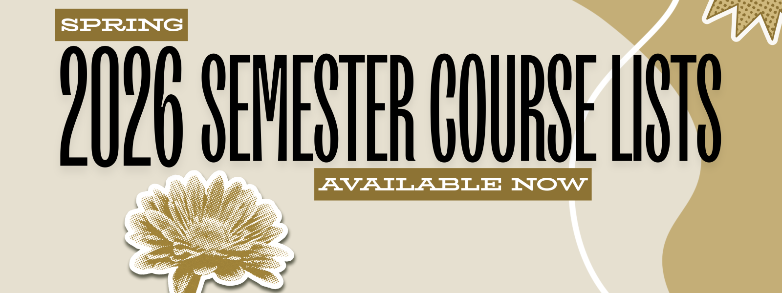 Spring 2026 Semester Course Lists Banner