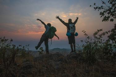 Climbing Sunset Photo