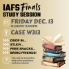 graphic with IAFS finals study session and event info