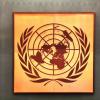 United Nations logo - brown-and-black-abstract-painting