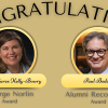 Congratulations with headshots of alumni awardees