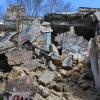 Destroyed building in the urban area