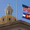 denver capitol with us and colorado flag