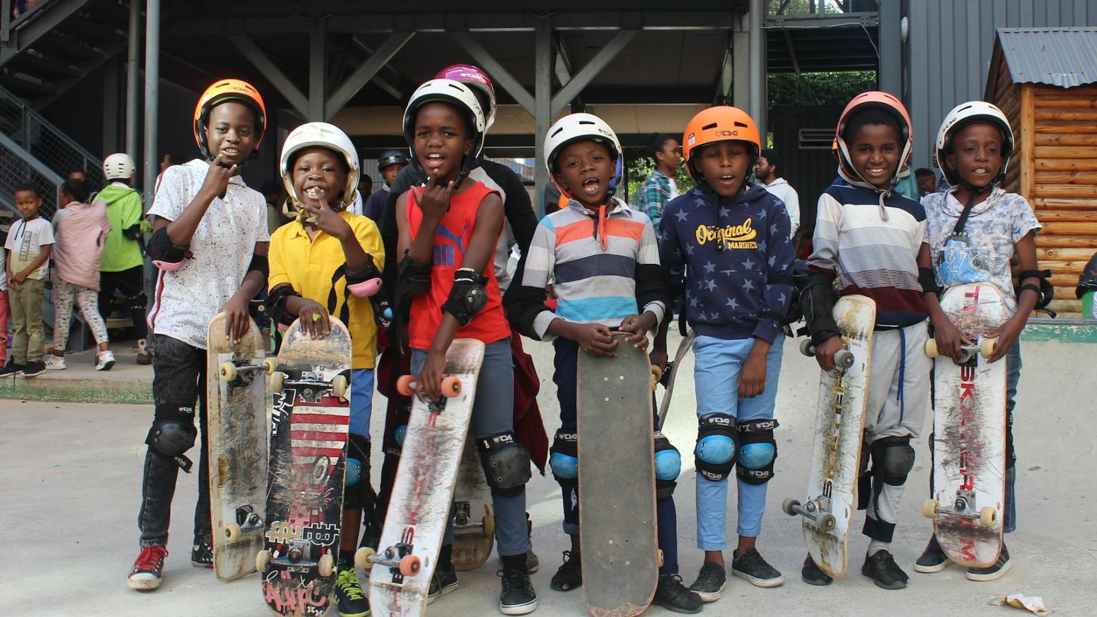 Skateistan kids in Johannesburg, South Africa