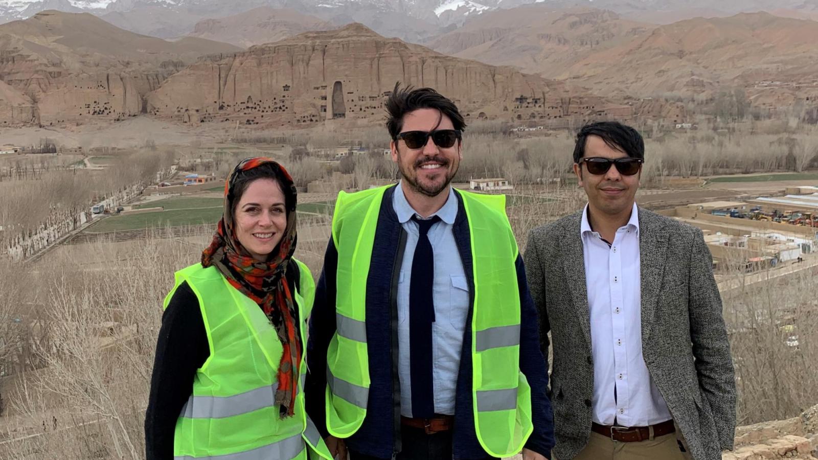 Rory Burke (center) in Bamyan, Afghanistan with colleagues Talia and Soroush