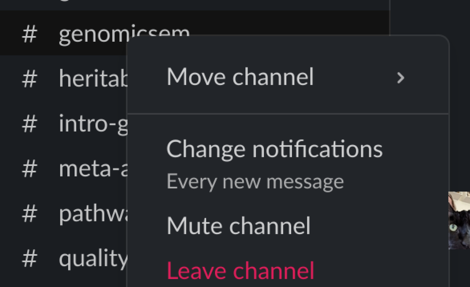 Channel notifications