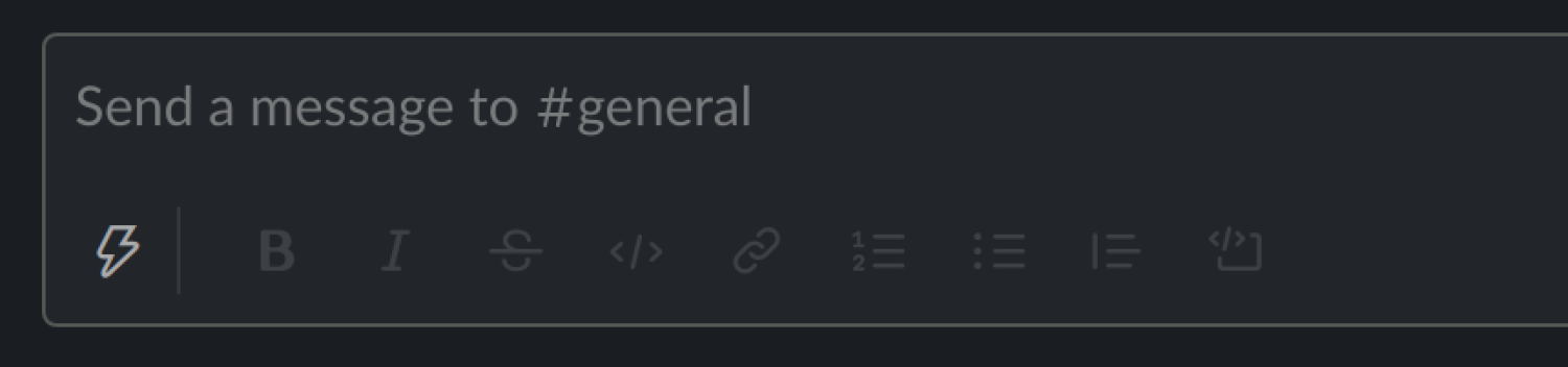 Slack message box