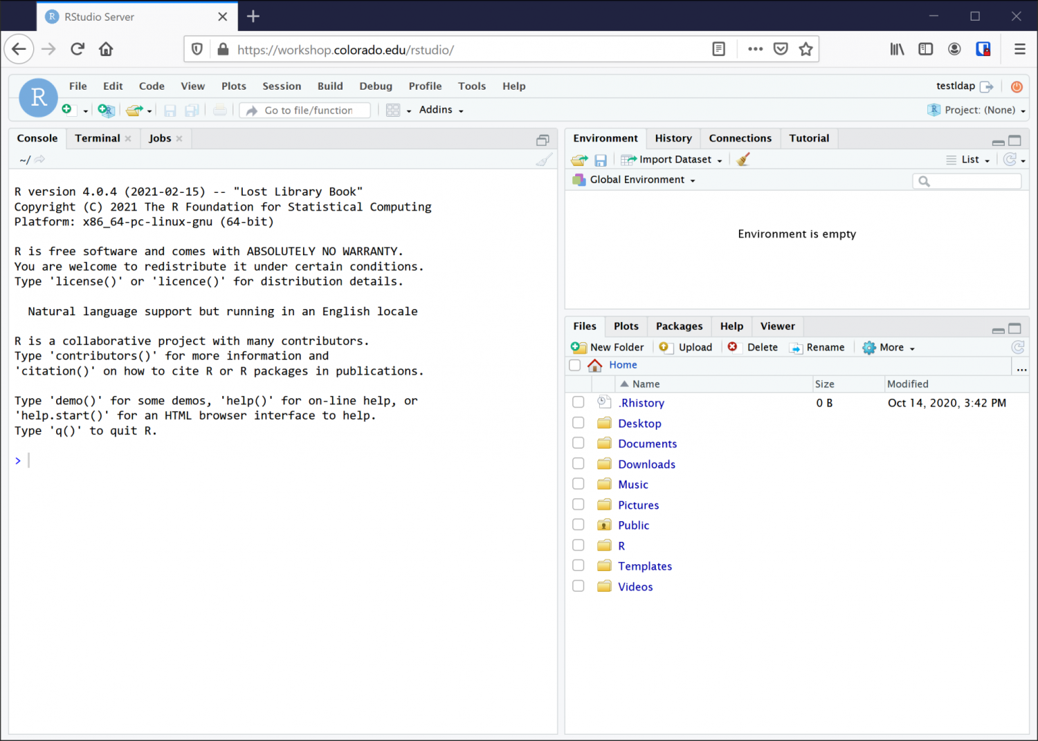 RStudio page