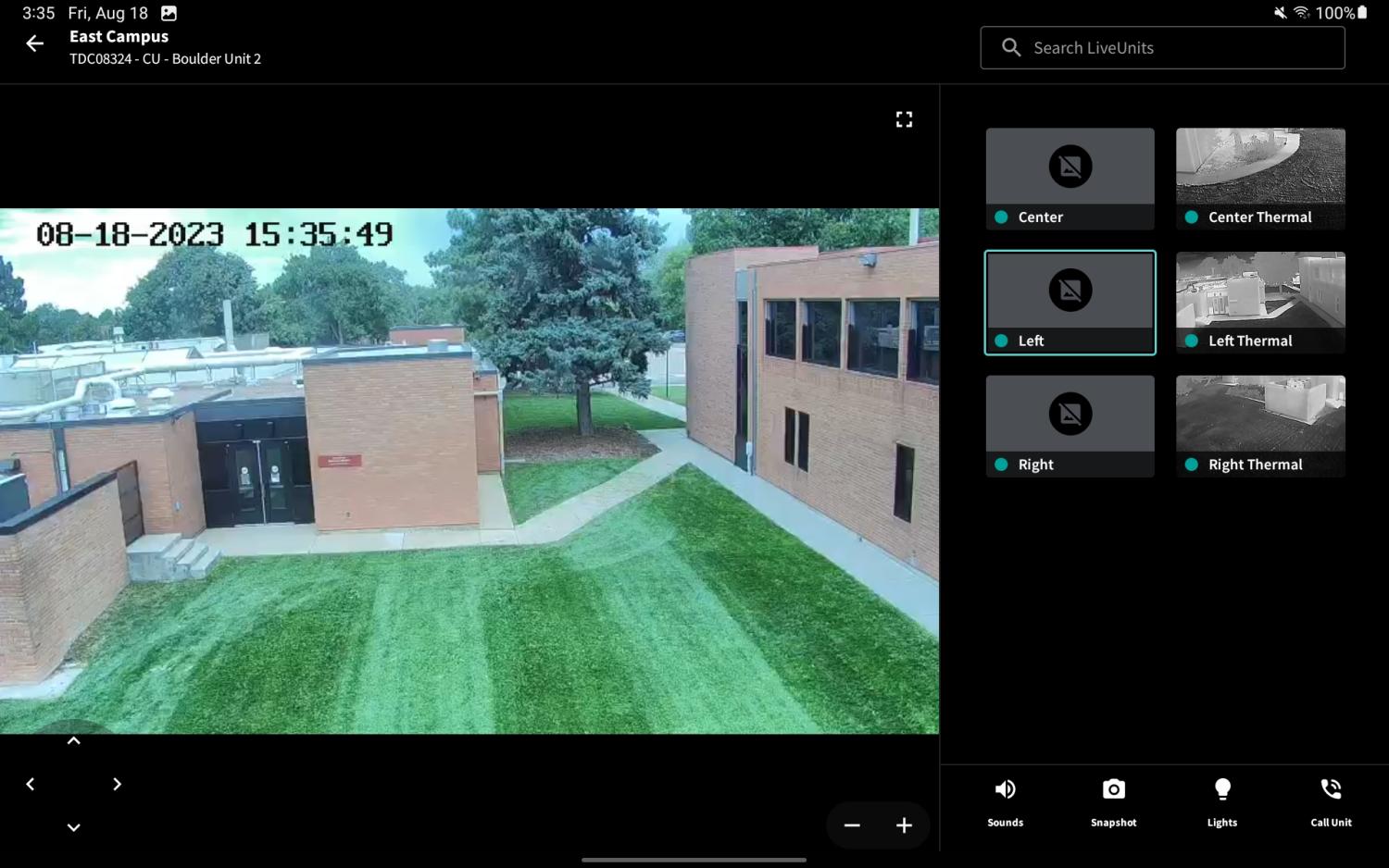 LVT camera screen