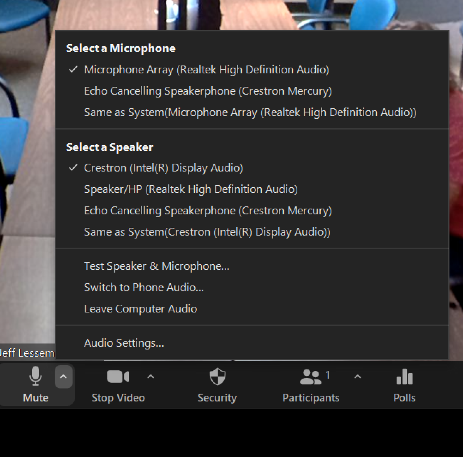 Zoom audio on Windows