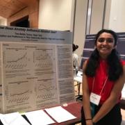 Anuradha Prakash and her poster