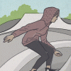 Teenager skateboarding. Illustration by Dan Page.