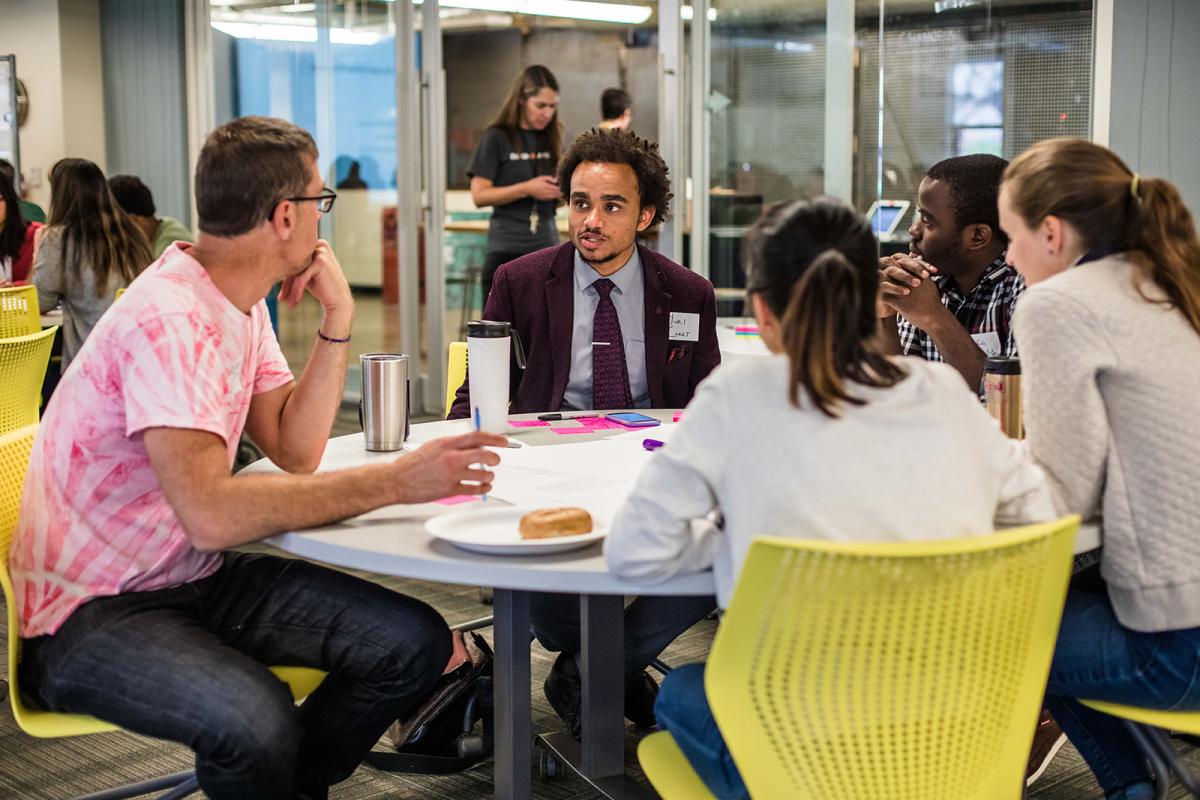 People working together at a table