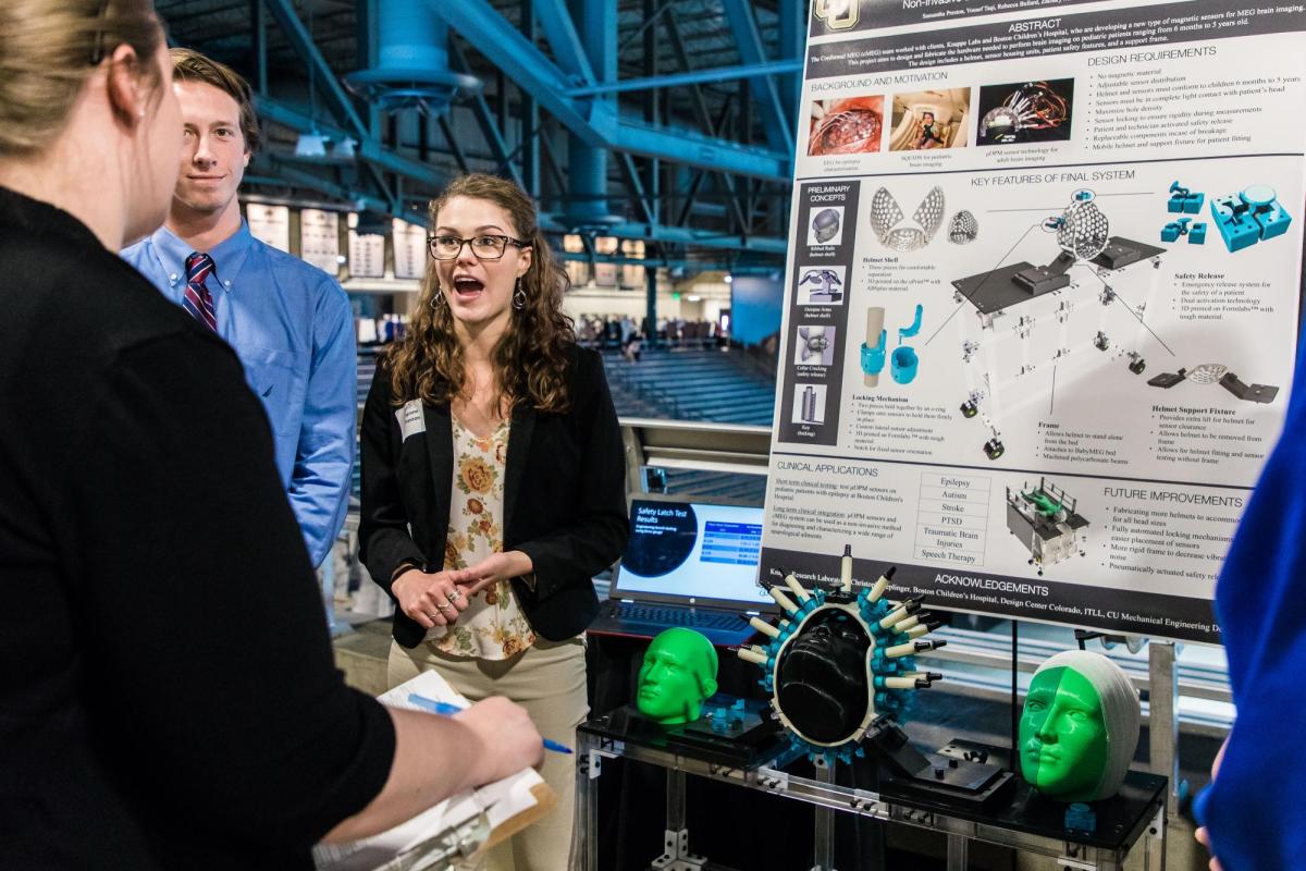 Mechanical engineering student presents her project