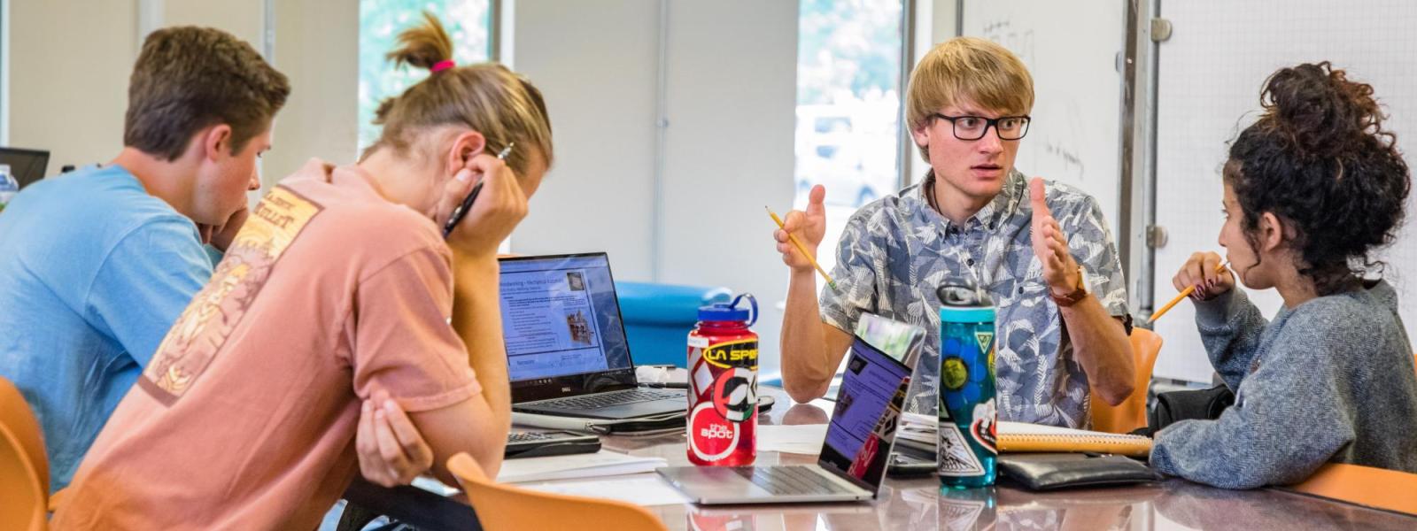 students working in Commons